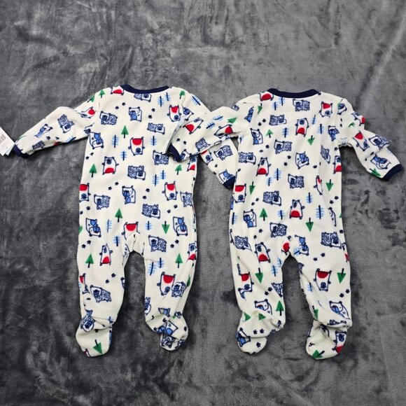 Weeplay Fleece Pajama Set 3–6M NWT 2-Pack Baby Footies Happy Camper Print - Picture 12 of 12